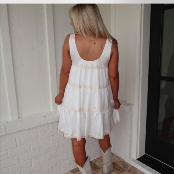 These three boutique white cream babydoll dress - Picture 4 of 5